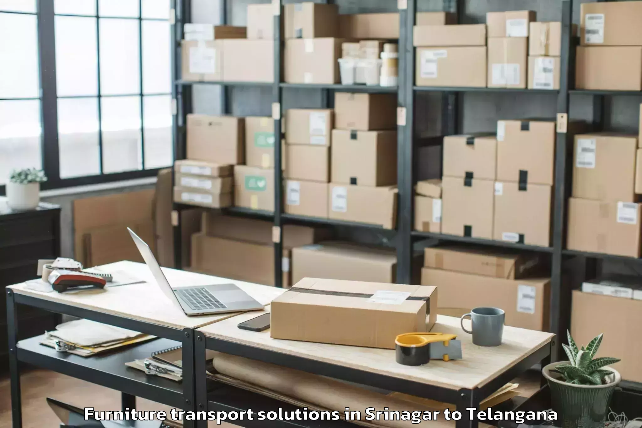 Easy Srinagar to Raghunathpalle Furniture Transport Solutions Booking